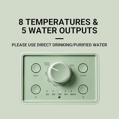 BUYDEEM S9013 Instant Hot Water Dispenser, Countertop Water Boiler & Warmer for Tea, Coffee and Baby Formula, Adjustable 8 Temperatures & 5 Water Outputs, 3L Water Tank(102oz), Green