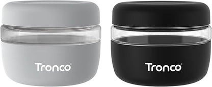 Tronco 16 oz Glass Food Storage Containers with Lids, Airtight, Leak & Spill Proof Glass Lunch Bowls for Meal Prep, Salad, Yogurt, Soup & Stew, Microwave & Dishwasher Safe, BPA-Free, Set of 2