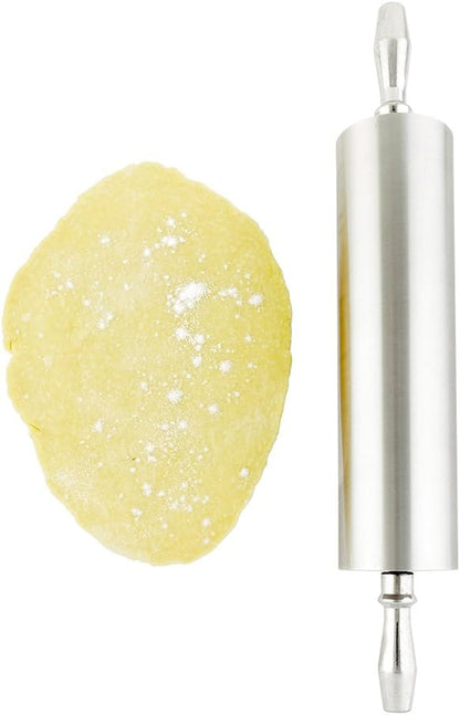 Restaurantware-21.25 Inch Rolling Pin, 1 Long Rolling Pin For Baking - Contoured Handles, Dishwashable, Aluminum Dough Pin, Flatten and Shape Cookie Dough, Pizza Dough, Pastry Dough, or Pasta,