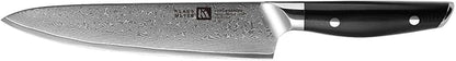 Klaus Meyer Luxor 8 Inch Chef Knife, Damascus Kitchen Knife, VG10 High Carbon Stainless Steel Japanese Chefs Knife with Wood Sheath