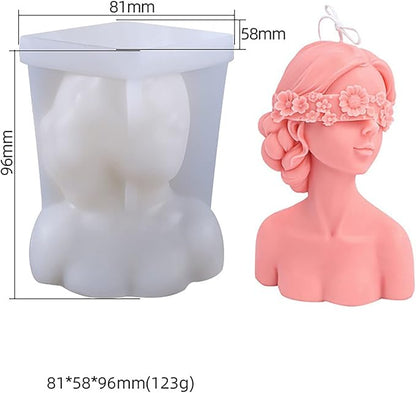 2 Pack Braid Girl Shape Portrait Candle Resin Mold - Resin Casting Silicone Molds for Home Decor & Candle Making Wave Spiral Mold