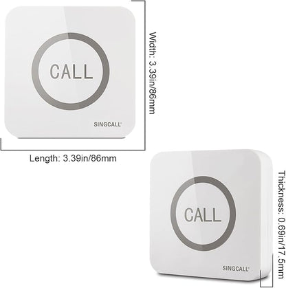 SINGCALL Restaurant Pager System Waiter Calling System Pagers and Beepers for Kitchen,Fast Food,Hotel,Restaurants,Cafe,Bar to Call Waiters 2 Waterproof Wireless Call Buttons