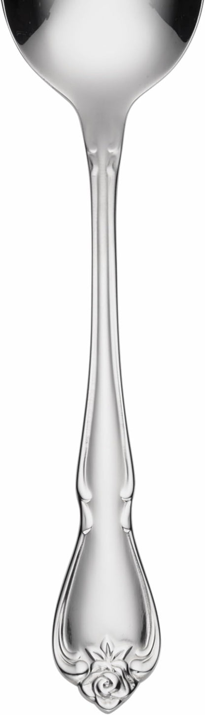 Oneida B552004C True Rose Everyday Flatware Dinner Spoons, Set Of 4, 6.75" L x 1.6" W