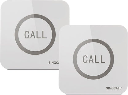 SINGCALL Restaurant Pager System Waiter Calling System Pagers and Beepers for Kitchen,Fast Food,Hotel,Restaurants,Cafe,Bar to Call Waiters 2 Waterproof Wireless Call Buttons