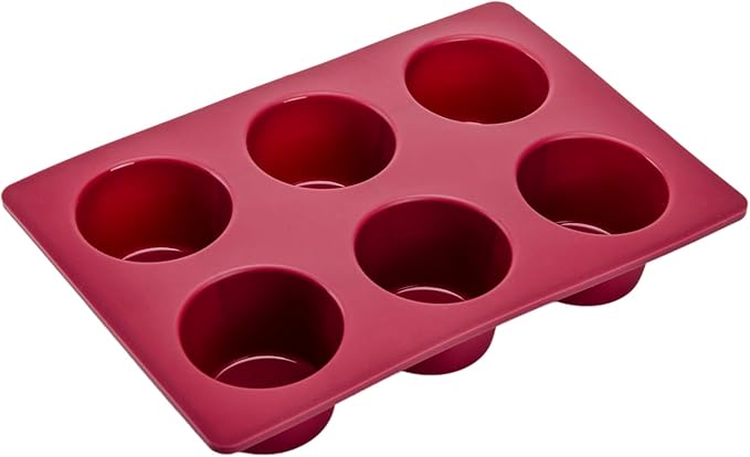 Silicone Muffin Pan 1 Pack, 6-Cavity Chocolate Molds Silicone, Nonstick BPA Free Silicone Baking Molds, Dishwasher & Microwave Safe Muffin Tin, Easy To Use and Clean Candy Molds