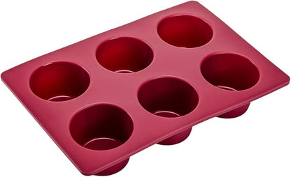 Silicone Muffin Pan 1 Pack, 6-Cavity Chocolate Molds Silicone, Nonstick BPA Free Silicone Baking Molds, Dishwasher & Microwave Safe Muffin Tin, Easy To Use and Clean Candy Molds