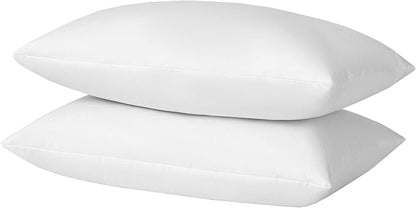 16X26 Oblong Feather & Down Pillow Insert, 100% Cotton Fabric, Set of 2, White