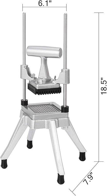 Commercial Vegetable Fruit Chopper W/6-Wedge Slicer&1/4″&3/8″&1/2" Blade Professional Food Dicer French Fry Cutter Onion Slicer Stainless Steel For Tomato Peppers Potato Mushroom