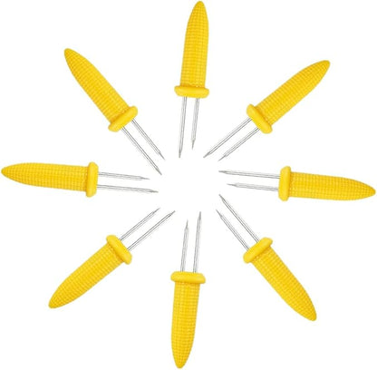 24 Pack Stainless Steel Corn Holders - Corn on the Grill & Cob Skewers for Home & BBQ Cooking