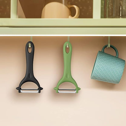 AUAUY 2PCS Potato Peeler, Y-Shaped Swivel Vegetable Peeler, Fruit Peeler for Kitchen, Non-Slip Grip Peeler, Ergonomic Handle Sharp Blade Stainless Steel Peeler（Green, Black）