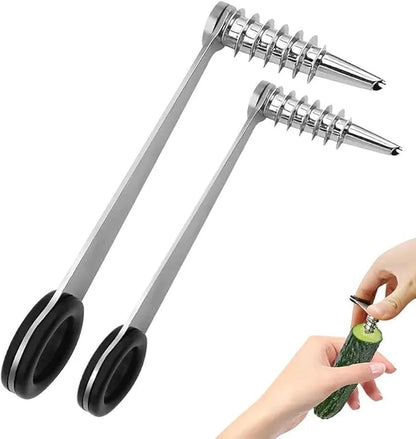 Vegetable Spiral & Crinkle Cutter – 2-in-1 Premium Peeler for Veggies & Potatoes, Stainless Steel Spiralizer for Zucchini, Carrots, Potatoes, Salad Garnishes & More(2Pcs)