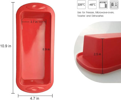 SILIVO Silicone Bread and Loaf Pans (2 Pack) - Nonstick Silicone Baking Mold for Homemade Loaf, Bread and Meatloaf - 8.9x3.7x2.5 inch