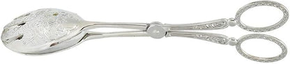 Buffet Tongs Zinc Alloy Salad Tong Kitchen Tong Serving Non-slip Cooking Tongs(Sliver)