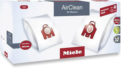 Miele Original Performance Pack for Miele Compact C1/C2 and S6/S4 Models, Includes 16 AirClean 3D Efficiency FJM Vacuum Cleaner Bags and 1 HA50 HEPA AirClean Filter – 10512520
