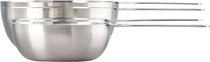 Le Creuset Batch-Baking Measuring Cups, Stainless Steel, Set of 4 (2/3 & 3/4 & 1.5 & 2 cups)