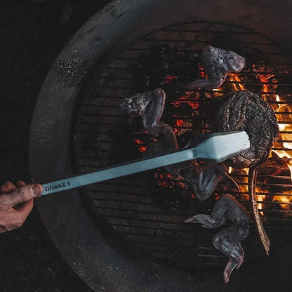 27" Heavy Duty BBQ Tongs - Extra Long Grilling tool for Outdoor Cooking, Smoking & Grilling | Handmade South African Rust Resistant Stainless Steel Meat Tongs with Wood Handles | Donkey Tong