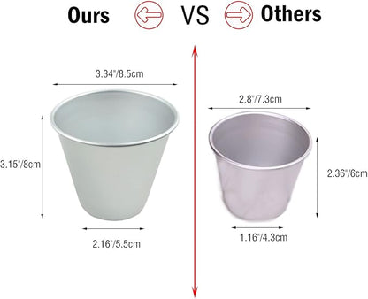 6 Packs Popover Pan， Large Individual Muffin Mold, Aluminium Pudding Cup, Chocolate Molten Mould, Raspberry Souffle Baking Maker, Brownie Tumbler -for Pie, Egg Tart, Cake (Size 3.4"x 3.2")