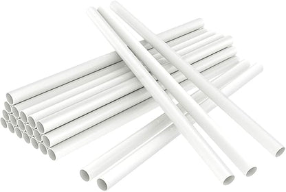 White Plastic Cake Dowel Rods for Tiered Cake Construction and Stacking Supporting Cake Round Dowels Straws with 0.4 Inch Diameter (12 Inch)