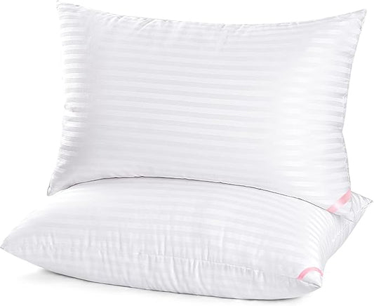 EIUE Hotel Collection Bed Pillows for Sleeping 2 Pack King Size，Pillows for Side and Back Sleepers,Super Soft Down Alternative Microfiber Filled Pillows,20 x 36 Inches