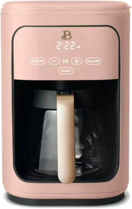 Beautiful 14-Cup Programmable Coffee Maker with Touch-Activated Display – Brew Hot Coffee Fast, Keep Warm & Auto-Pause (Rose)