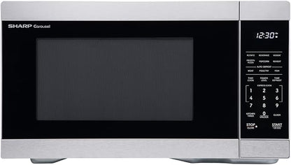 SHARP Countertop Microwave Oven with Removable 12.4" Carousel Turntable, 1000 Watt, 1.1 Cubic Feet, Stainless Steel