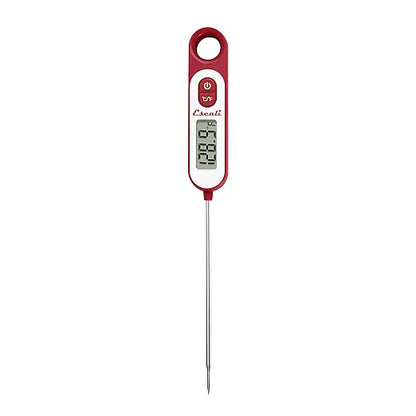 Escali Long Stem Digital Thermometer for Meat, Frying, Cooking, Candy and Kitchen Use, Extra Long 5.6-Inch Probe, Red