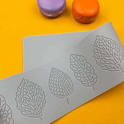 3D Hollow Leaf Fondant Lace Mold Multi Leaves Flower Candy Mold Chocolate Sugar Craft Cake Decoration Cupcake Top (J Leaf_15.6 * 3.12 * 0.12inch)