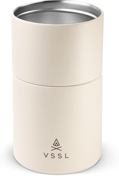 VSSL - Nest Pour Over Coffee Set | Coffee Maker for Camping | All-In-One Travel Pour Over | Transportable Dripper, 10oz Stainless Steel Travel Mug | Compact Storage & Adventure Ready | Cream