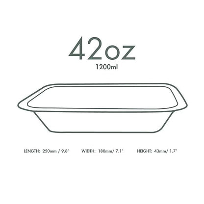 Vegware Compostable 42oz Molded Fiber To Go Containers, Case of 600, Nourish, No-Added PFAS, Reuseable, Bagasse, Meal Prep Food Storage, Suitable for Hot or Cold Food, Choice of Size 5 Lids & bases