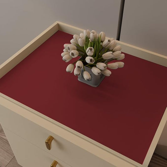 Nightstand Cover - 12x12 Inch Waterproof Easy to Clean Can Conceal Flaws Protector The Table Top from Scratches Used for Dining (Black+Wine Red 12x12)