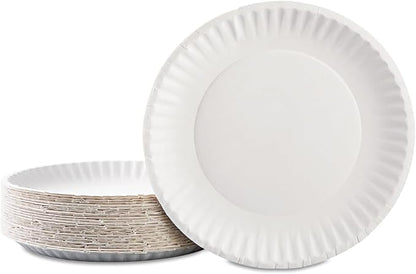 Bluetable 9 Inch Paper Plates Bulk – 1000 Count - Uncoated White 9” Dinner Plate Pizza Plate Decorative Craft Paper Plates Disposable Plates [1000 Pack/Case]