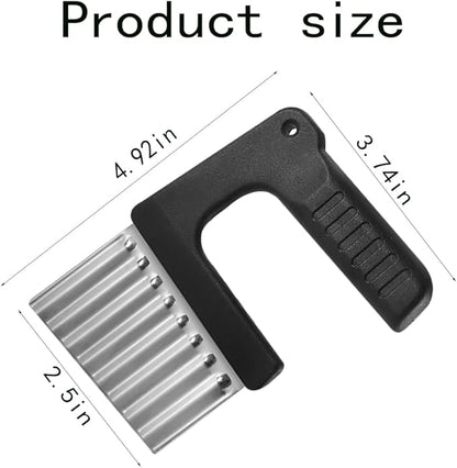 Crinkle-Cutter for Veggies-Salad-Chopper Knife Stainless-Steel-Blade Wavy for Potato Carrot Veggies,Serrator Salad Chopping Knife French Fry Slicer