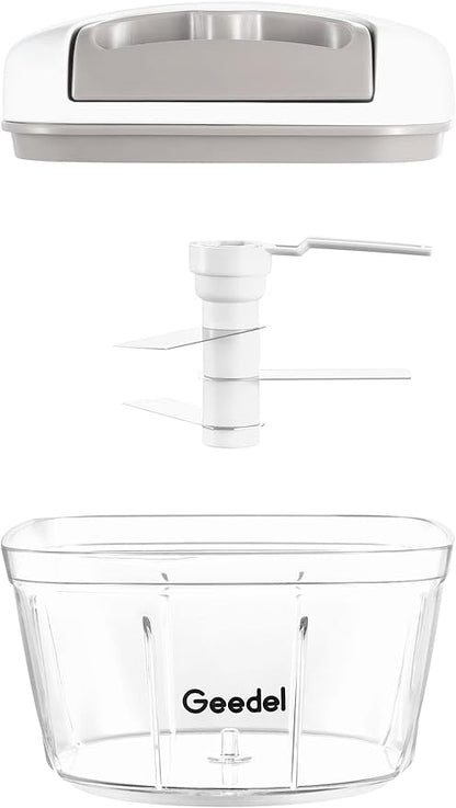 Manual Pull Food Chopper, Hand Pull String Onion Chopper Dicer for Kitchen, Easy Cleaning Food Chopper for Vegetables, Fruits (500 ML)