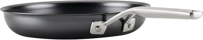 KitchenAid NITRO Carbon Steel Frying Pan/Skillet, Stainless Steel Handle, Compatible with All Cooktops, 10 Inch Open Fry Pan - Black
