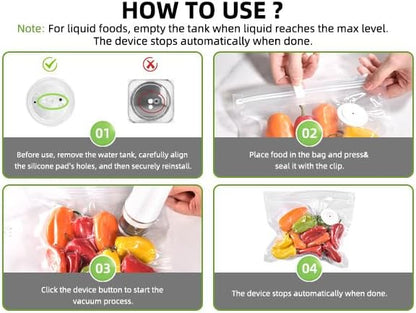 Vacuum Sealer Bags, Double Zipper Seal BPA Free Microwaveable Vacuum Storage Bag for Food