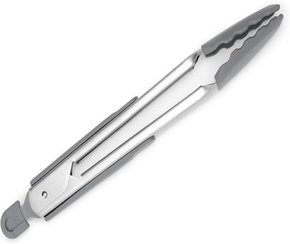 Misen Kitchen Tongs - Dishwasher Safe, Heavy Duty - Precision Silicone-Tipped Grilling Tool - Heat Resistant, Nonstick Safe - Perfect for Serving and Air Frying- 13 Inch | Gray