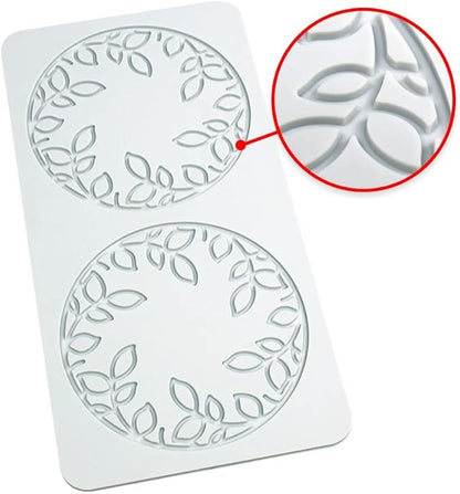 Hollow Leaf Silicone Mold Chocolate Candy 3D Hollow Leaf Candy Mold Food Cooking Meals Decorations Fondant Mold Polymer Clay Molds (Leaf Ring O_8.8x4.52x0.12inch)
