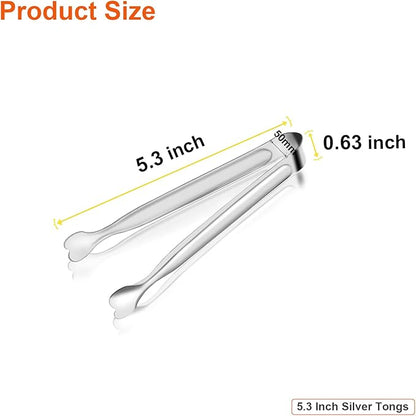 Serving Tongs, Anytrp 12-Packs Stainless Steel Sugar Tong, 5.3inch Small Tongs for Serving Food, Appetizers, Buffets, Coffee Bar, Kitchen, Tea Party, Desserts Party and Ice Bucket