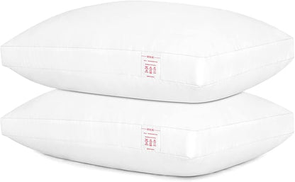 EIUE Bed Pillows for Sleeping 2 Pack Queen Size，Super Soft Down Alternative Microfiber Filled Pillows,20 x 30 Inches,White