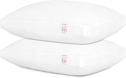 EIUE Bed Pillows for Sleeping 2 Pack Queen Size，Super Soft Down Alternative Microfiber Filled Pillows,20 x 30 Inches,White