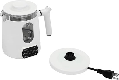 Electric Kettle,Temperature Control Glass Tea Maker LCD Display,Water Boiler & Heater With 360° Swivel Base and 6 Different Kinds of Functions For Coffee,Tea,Milk,Water,Hot Chocolate (White)