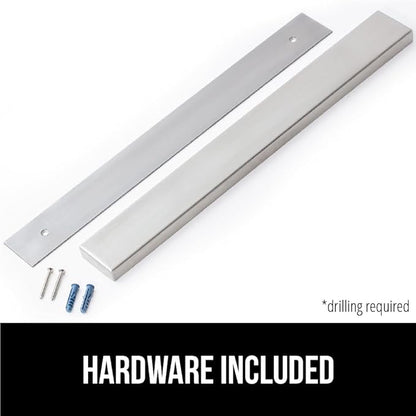 GORILLA GRIP Stainless Steel Magnetic Knife Holder for Wall, 14 Inch, Multi-Purpose Magnet Bar for Knives, Tools, Art Supplies, Heavy Duty Strip Holds Up to 6 lbs, Kitchen Organizer, Drilling Required