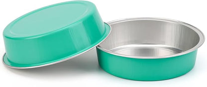 Beasea Elegant Blue 8 Oz Mini Pie Pans Tart Pans Tin Baking Tins with Lids, 4 Inch 20 Pack Disposable Baking Pans For Cake Tart Quiche