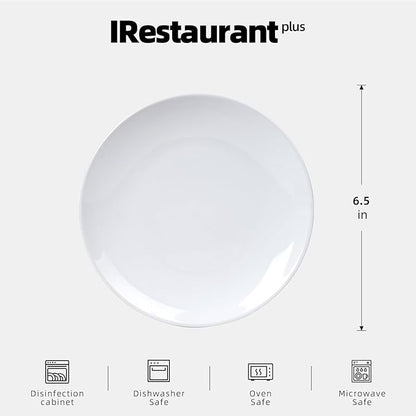 Stoneware Coupe Commercial Grade Dinnerware Bright White, Plate 6.5", Case of 36