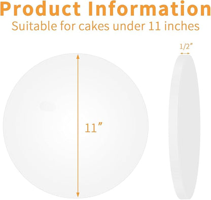10pcs Large Cake Boards Drum 11 Inch Round,Food Grade Cake Rounds,1/2" Thick Cake Base Sturdy Multiple Layers of Corrugated Cardboard for Heavy or Multi Layer Cakes, Pastry, Display(11inch/10pcs)