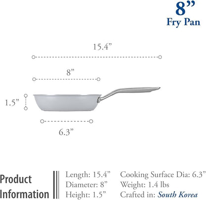 TECHEF - CeraTerra - 8 inch Ceramic Frying Pan – PFAS, PTFE & PFOA-Free, Toxin-Free Ceramic Coating, Induction-Ready, Oven & Dishwasher Safe, Ceramic Nonstick Frying Pan Made in Korea