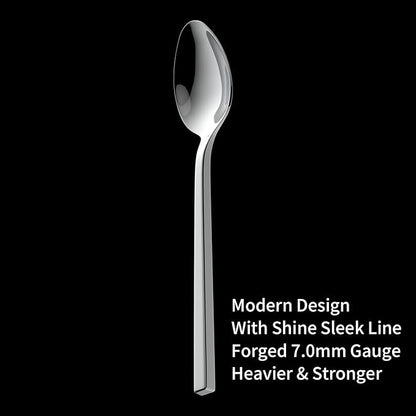 Alata Cube 20-Piece Forged Stainless Steel Flatware Set Cutlery Set,Silverware Set Service for 4,Mirror Finish,Dishwasher Safe