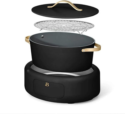 Beautiful 10-in-1,6Qt Electric Multi-Cooker with 7 Presets,Oven-Safe Pot & Lid,Sauté,Steam,Slow Cook,Slow Cooker, Simmer, Rice & More – Touch Display, Dishwasher Safe, Serves Up to 7 (Black Sesame)