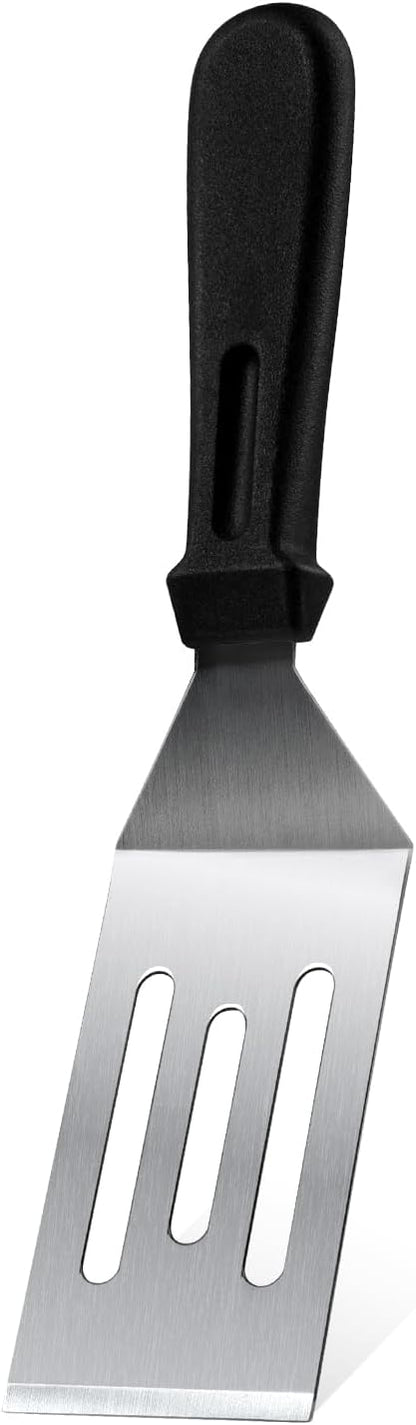 Metal Spatulas 1 PC, Stainless Steel Spatula with Heat Resistant Handle, 9.8 Inch Stainless Steel Spatula Ideal for Desserts, Pancakes, Eggs, Griddle Scraper or BBQ
