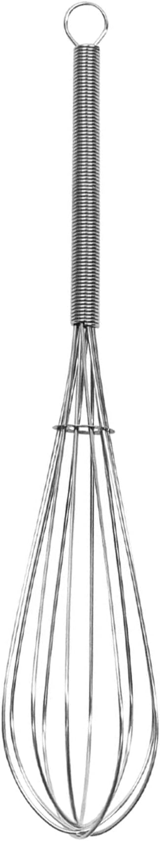 Mini Wire Whisk, 10 Inch Small Whisk for Cooking - Ergonomic Spiral Handle, 304 Stainless Steel - Ideal for Whisking, Beating, Blending & Mixing Sauces - Silver